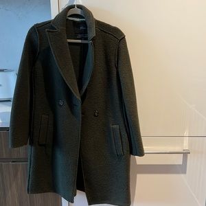 JCrew Italian Boiled Wool Green Coat